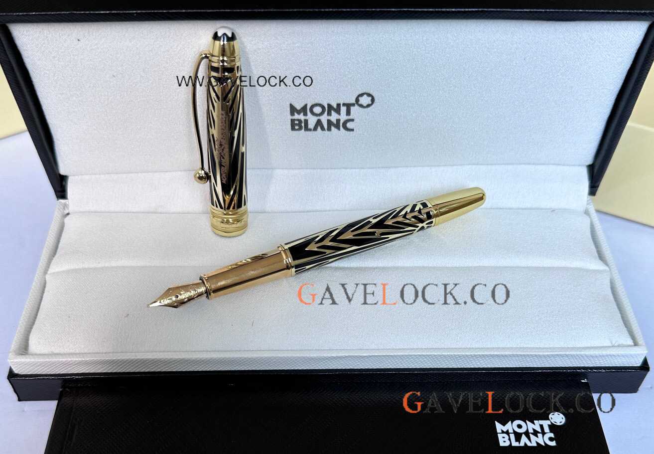 Copy Montblanc Meisterstuck 100 Yrs Doue Classique 164 Fountain Gold-Black